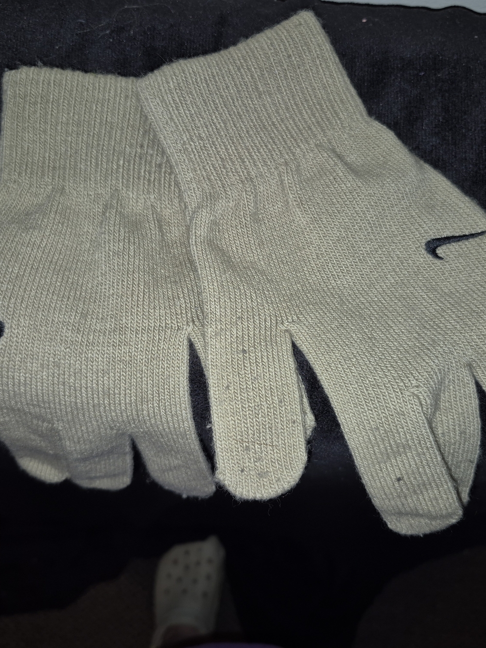 Men's Knit  Gloves - Cream
